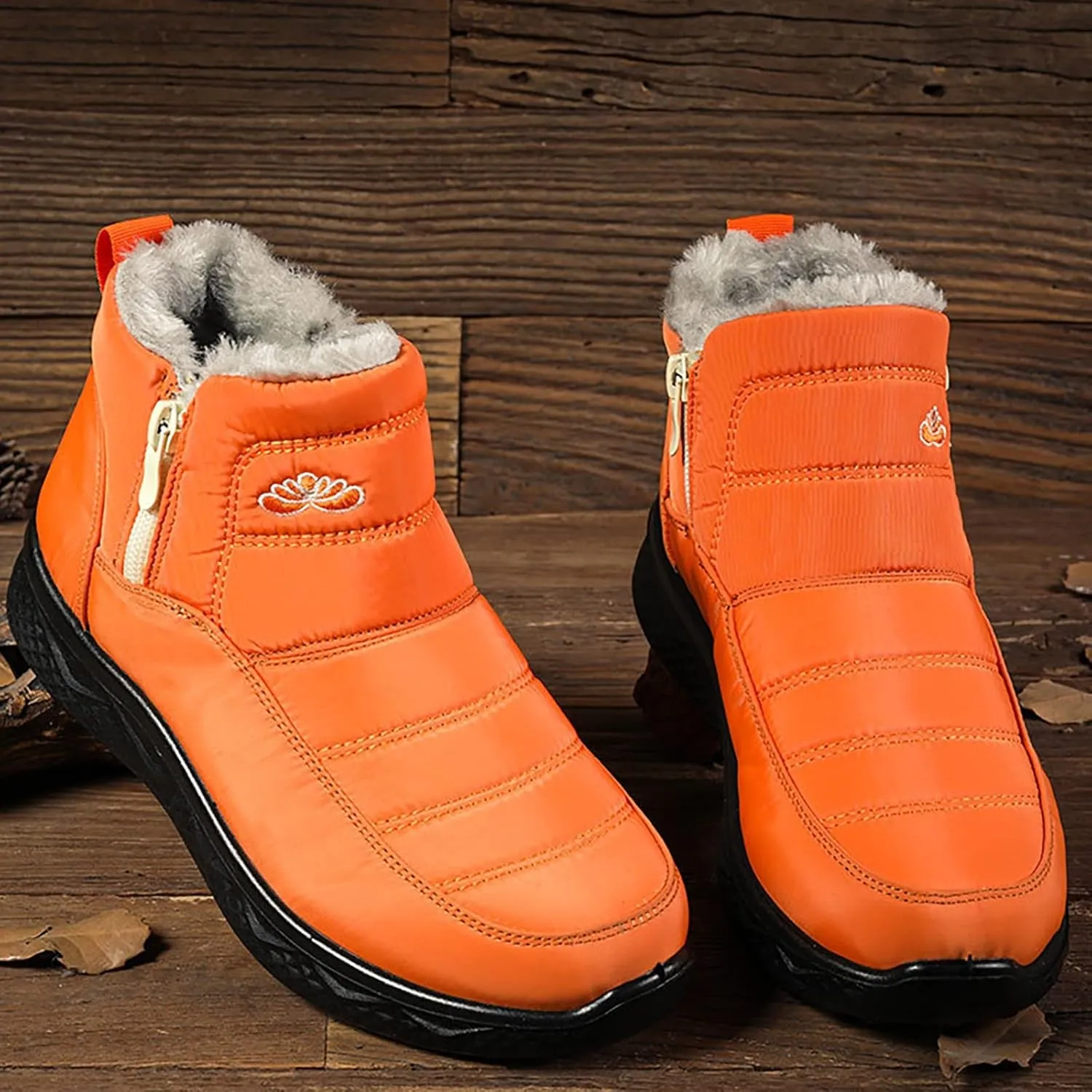 Womens Winter Boots with Zipper Adults Snow Booties Womens Mens Shoes Slip On Barefoot Shoes Grounded Footwear Hiking Mens Running Shoes Mens Winter Booties