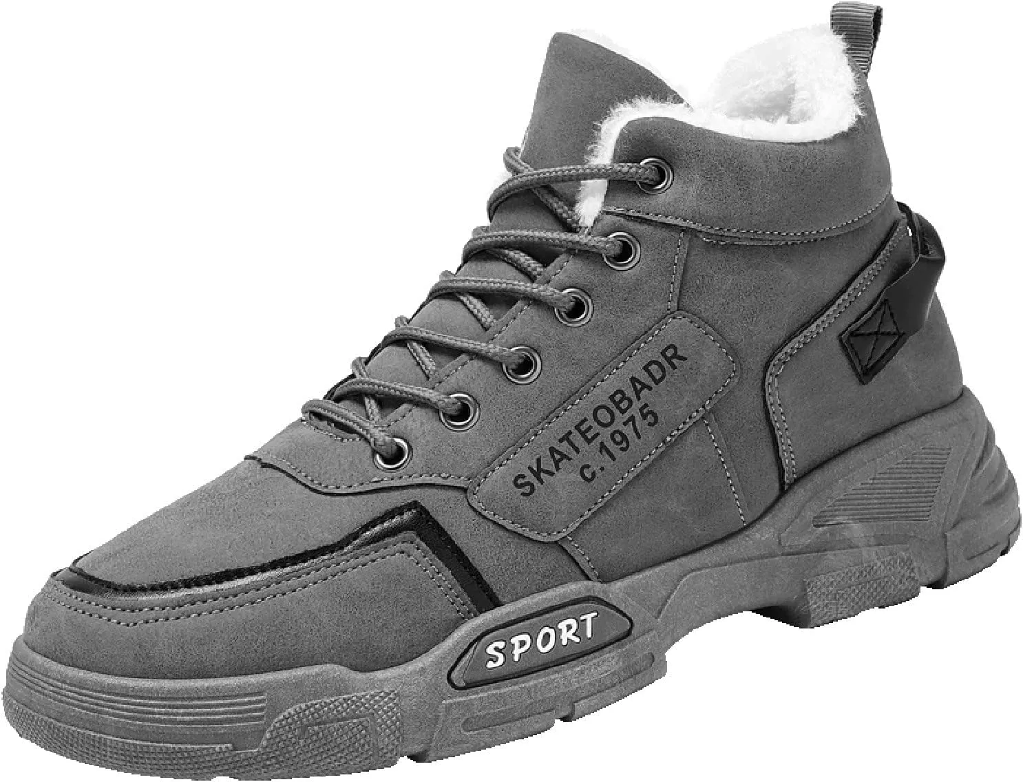 Work Boots for Men Composite Hiking Sneakers Zip Up Fur Lined Women's Safety Toe Shoes Insulated Waterproof Work Shoes Non-Slip Hike Grounded Footwear