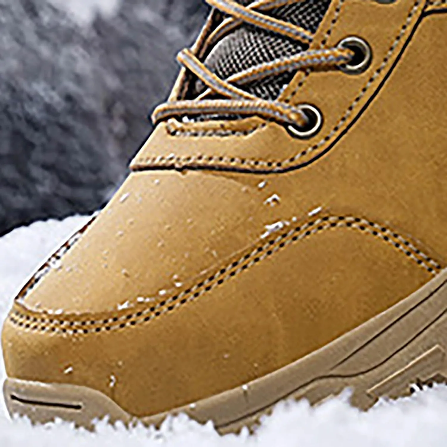 Work Boots for Men Cowboy Style Hiking Sneakers Fur Lined Ankle Boot Women's Safety Shoes Waterproof Platform Shoes Slip Resistant Safety Hike Grounded Footwear