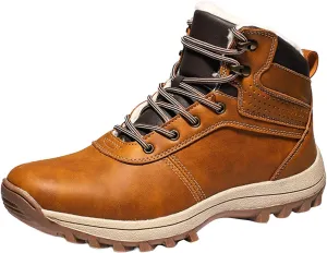 Work Boots for Men Cowboy Style Hiking Sneakers Fur Lined Ankle Boot Women's Safety Shoes Waterproof Platform Shoes Slip Resistant Safety Hike Grounded Footwear