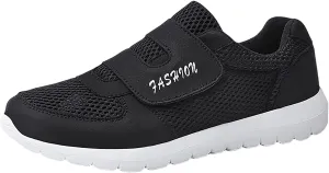 Workout Athletic Sport Shoes for Men Fly Woven Mesh Breathable Shoes Running Shoes Hook Loop Slip on Sneaker