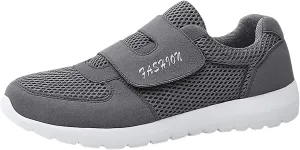 Workout Athletic Sport Shoes for Men Fly Woven Mesh Breathable Shoes Running Shoes Hook Loop Slip on Sneaker